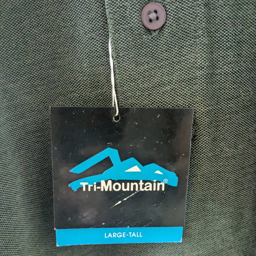 🏞️ NWT Tri-Mountain Men's Green Polo Shirt; Size: Large Tall - Picture 3 of 7